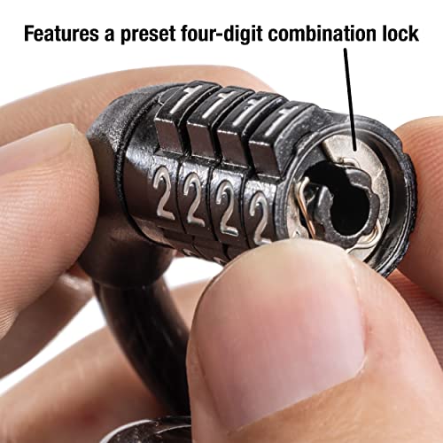 4-Foot Combination Cable Bike Lock - 5/16" Braided Steel