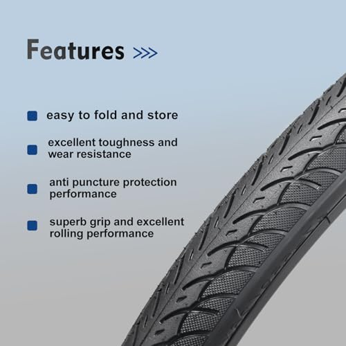 HUIOK 26x1.75 Bike Tires 2Pcs with Tubes & Levers - Black 26 Inch Replacement Kit