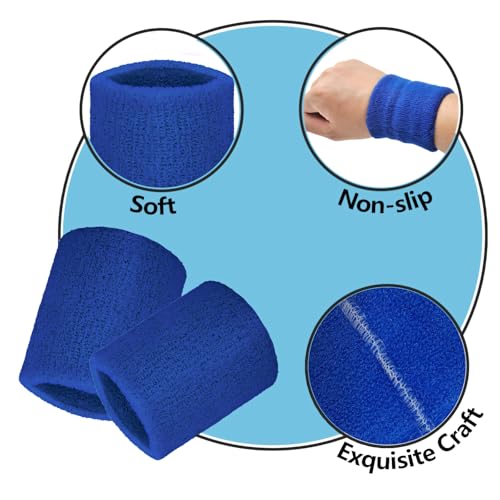 Athletic Terry Cloth Wristbands - Yellow, 2 Pack Sweatbands