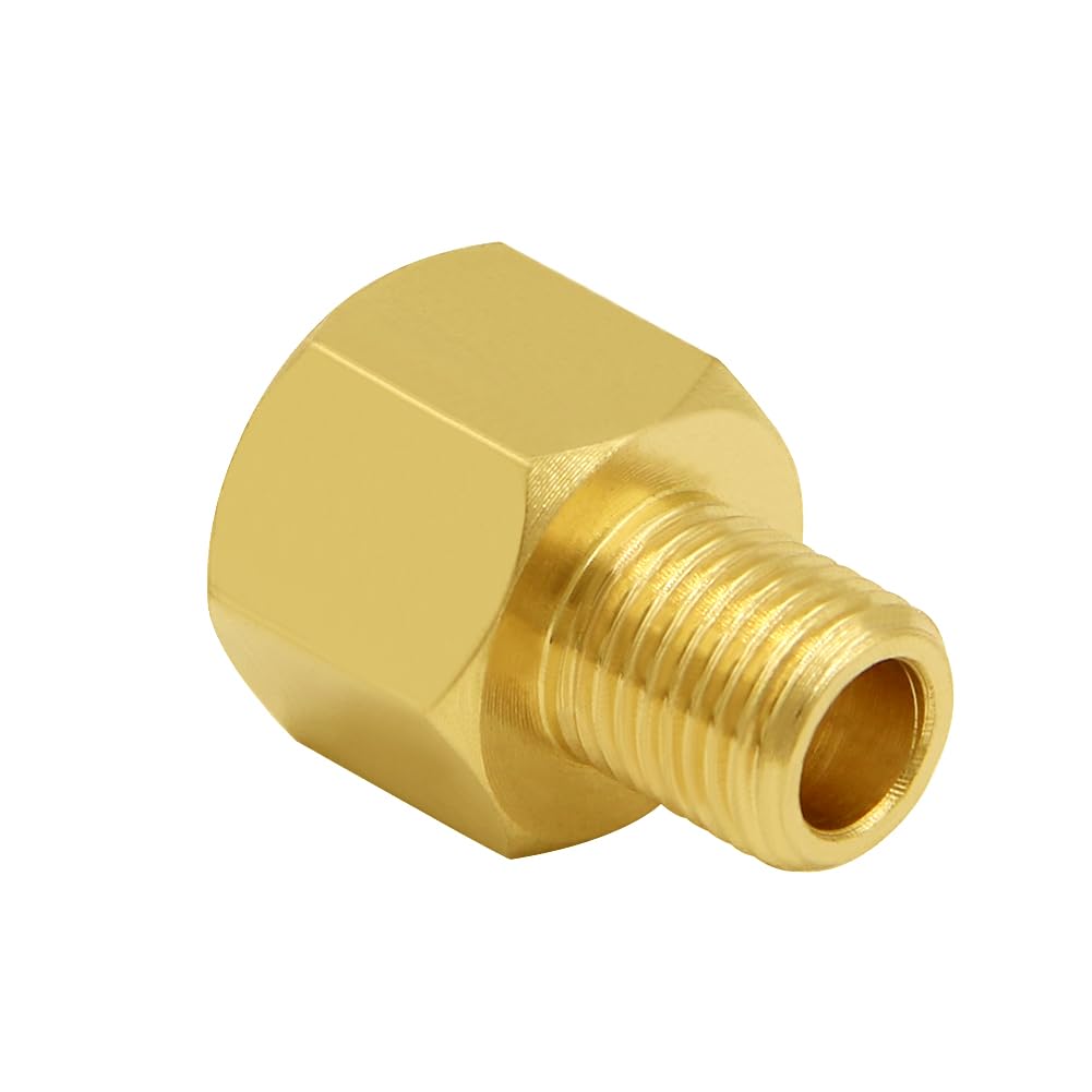 Joywayus 1/4" NPT Female × M10*1.0 Male Thread Brass Pipe Fitting Adapter Connector