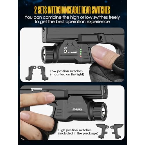 Green Laser Light Combo with Low and High Rear Switchs for Picatinny/GLK Rail