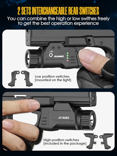 EZAIMING Green Laser Light Combo with Low & High Rear Switches for Tactical Use