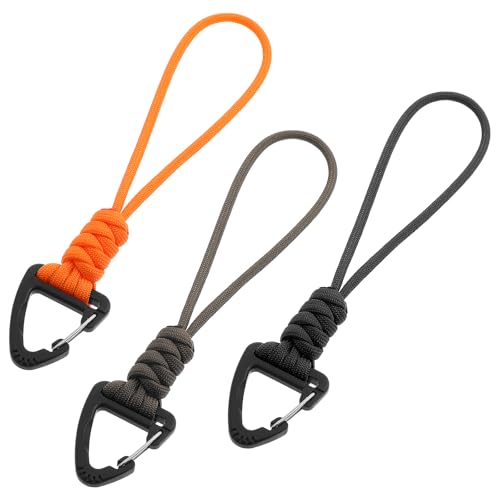 Paracord Keychain Carabiner Set - 3PCS in Black, Green, Orange