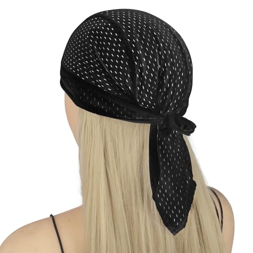Breathable Cycling Bandana Headscarf - Adjustable Mesh Sweat Wicking - Black