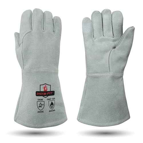 932¢µ/500¡ÆC Heat Resistant gloves, Fire Proof Foundry Leather Gloves for Fireplace,Furnace,Fire Pit,Blacksmith...