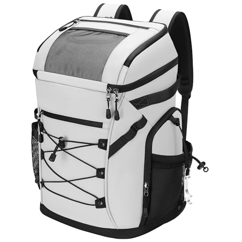 Urtala White 30L Cooler Backpack 48 Can Leakproof Insulated Ice Chest