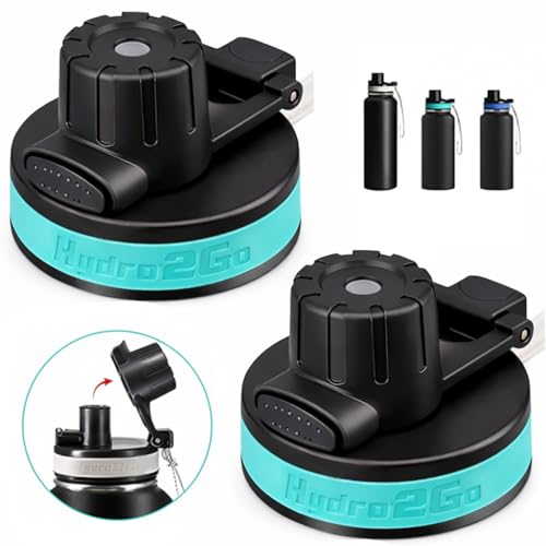 Auto Flip Lid for Wide Mouth Water Bottles - 2 Pack
