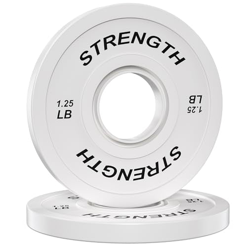 Olympic Bumper Plates - 1.25LB Pair, Virgin Rubber for Home Gym
