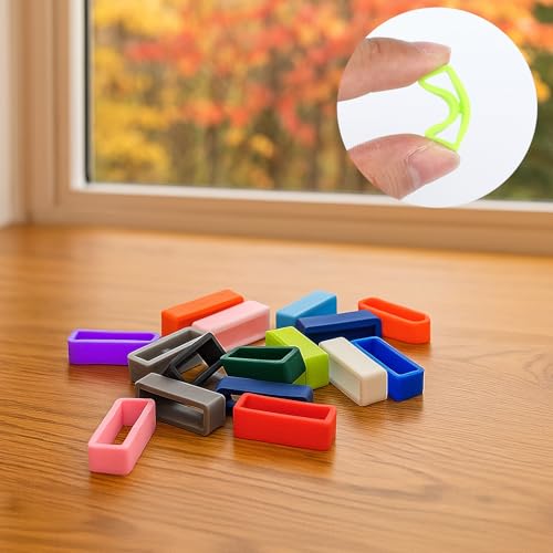 16 Pack Silicone Watch Strap Connector Rings - Multi-Color