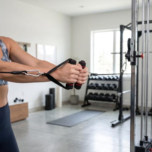 BESPORTBLE Cable Pulley System for Fitness & Physical Therapy - Tricep Rope & Chest Expander