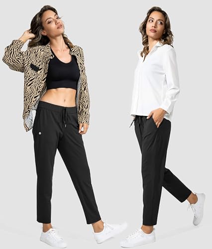 Stretch Ankle Sweatpants with Deep Pockets - Medium / Black