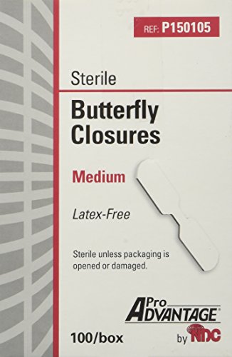 Sterile Butterfly Closure Bandages - Medium, Latex-Free, 100 Count