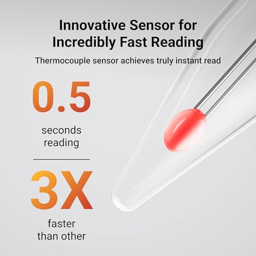 ThermoMaven Orange & Gray Digital Meat Thermometer - Fast 0.5 Sec Readings, NIST Certified, Waterproof
