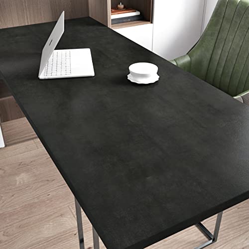 Wallercity Deep Grey Concrete Cement Wallpaper Peel and Stick Thick Cement Contact Paper Waterproof Vinyl Matte Industrial Adhesive Gray Wallpaper for Kitchen Bedroom Bathroom Removable 15.8''x78.7''