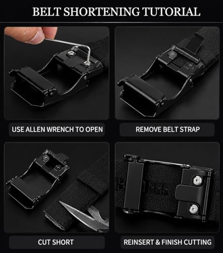 KingMoore 1.5-Inch Heavy Duty Dual Layer Tactical Gun Belt for Men, Black, Fits Waist Up to 40"