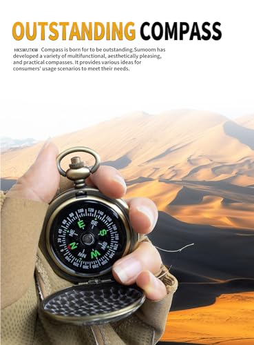 Waterproof Zinc Alloy Vintage Keychain Compass for Kids & Scouts