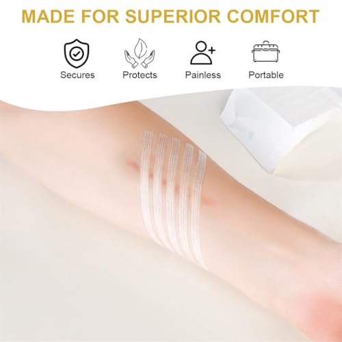 Sterile Wound Closure Strips - 40 Adhesive Skin Sutures, 1/4" x 4"