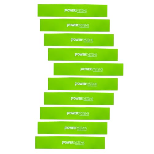 Power Systems Versa Loops Light Resistance Bands 10 Pack - Commercial Grade Exercise Loops for Strength & Rehab