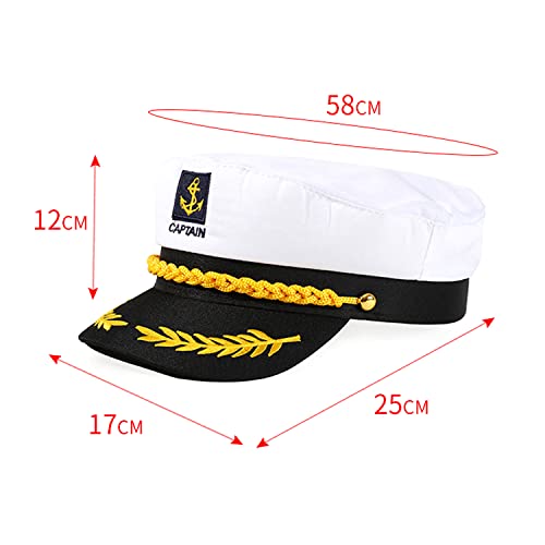 N-KONGJIAN Yacht Captain Hat – Adjustable Flat Sailor Cap (Black) for Men & Women