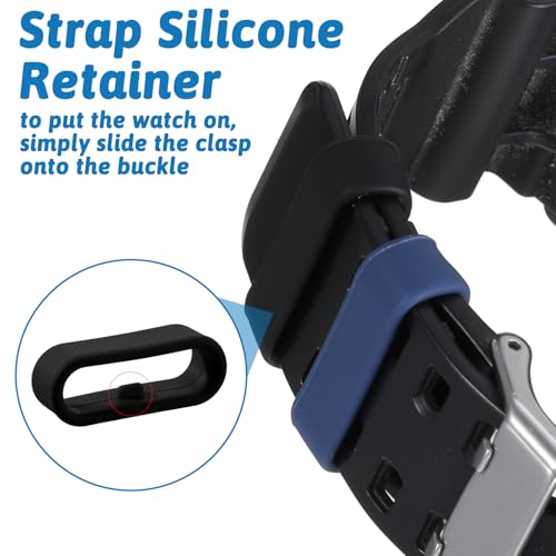 Silicone Watch Band Fastener Rings - 12 Pack Multicolor Loop Keeper, Medium