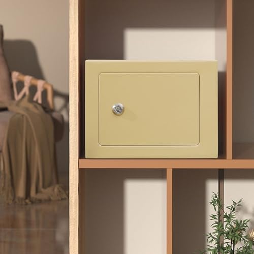 Safe Box Small Safe Money Cash Safe Keys Gun Safe 6.7"D x 9.05"W x 6.7"H 0.24 CuFt Mini Security Lock Safe Boxes for Coin Home Office Hotel Rooms Business Jewelry Gun (Black)