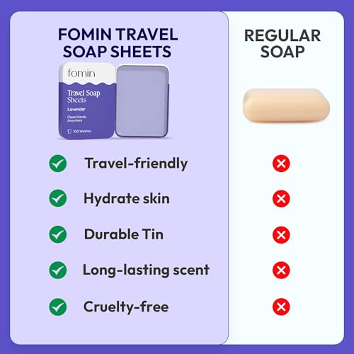 Lavender Travel Soap Sheets - 100 Portable Camping Soap Sheets