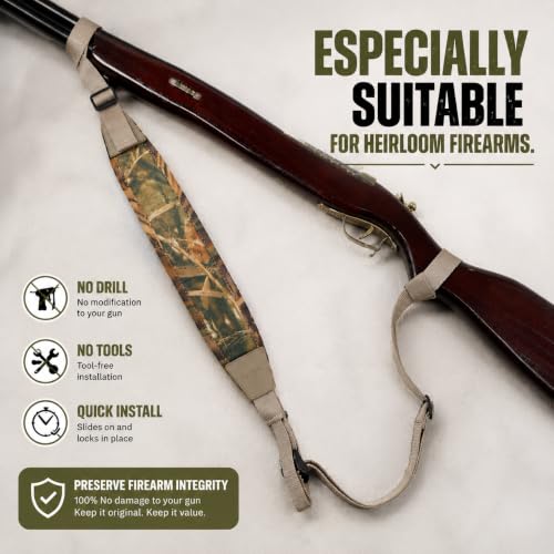 HuntPal Two Point Slip On Shotgun Sling - No Drill, Non-Swivel, Universal