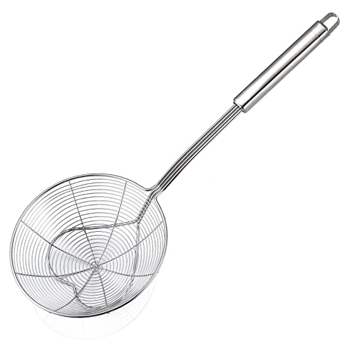 Stainless Steel Strainer Skimmer Spoon - 6.3 Inch for Frying