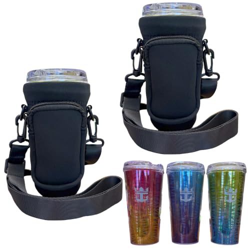 Kaizen Kreations Black Cruise Cup Sling 2-Pack - Travel Drink Holder Essentials
