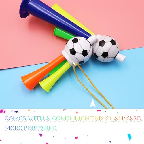 3-Piece Multicolor Vuvuzela Horn Set - Loud Cheering Toys for Soccer