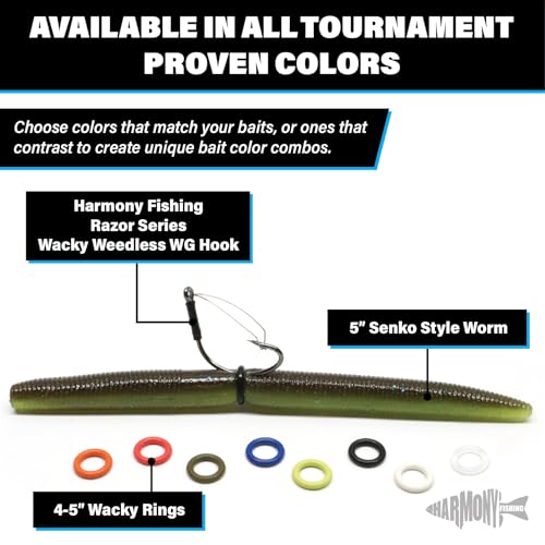 O-Rings for Wacky Rigging Senkos & Worms - 100 Pack Black 4-5”
