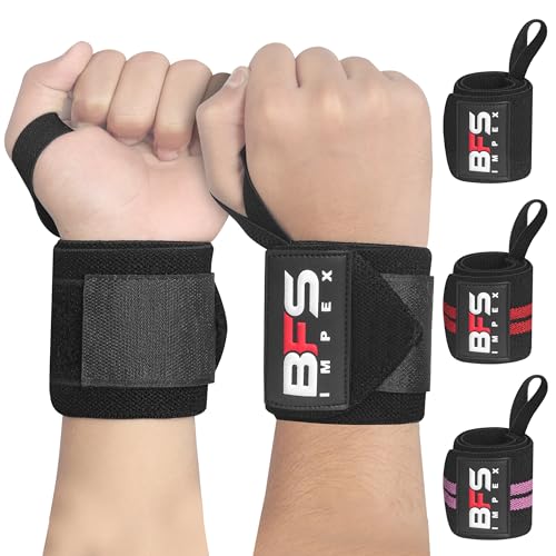 18" Premium Wrist Wraps for Weightlifting - Full Black