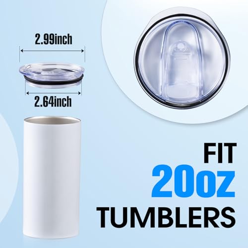20oz Skinny Stainless Steel Tumbler Replacement Lids - 3 Pack
