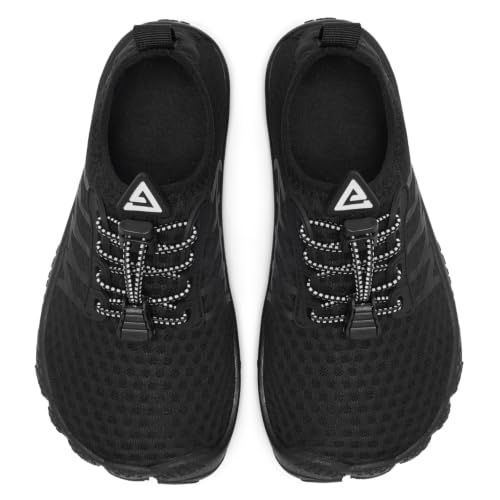 Racqua Kids Water Shoes for Boys Girls - Quick-Dry Aqua Shoes, Big Kid (Wzk1660-Black, Size 6)