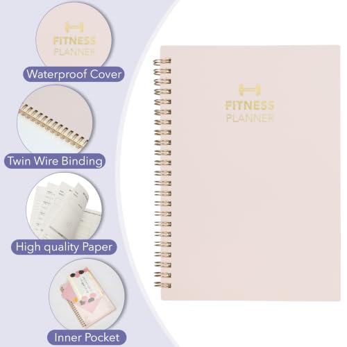 Fitness Workout Journal - 160 Page Gym Log Book - 5.8" x 8.2" - Blush