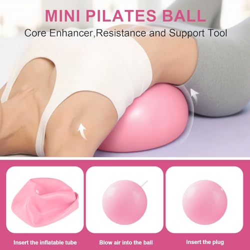 Complete Pilates Essentials Kit for Women - 12" Ring, Resistance Bands, Yoga Ball & Accessories