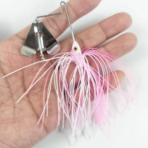 Bass Spinner Baits - 5 Pcs Buzz Bait Hard Metal Fishing Jigs, 3.46in/0.31oz