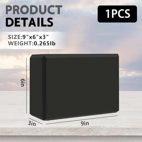 Yoga Block - Soft Non-Slip EVA Foam - Black for Stability & Stretching