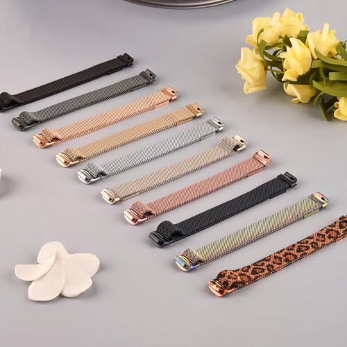 Meliya Sapphire Blue Metal Fitbit Inspire 3 Band - Adjustable Stainless Steel Strap for Women Men