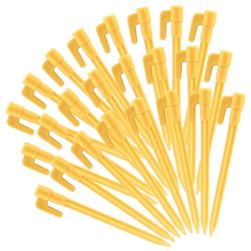 Plastic Tent Stakes - 24 Pack, 5.7 Inch, Yellow