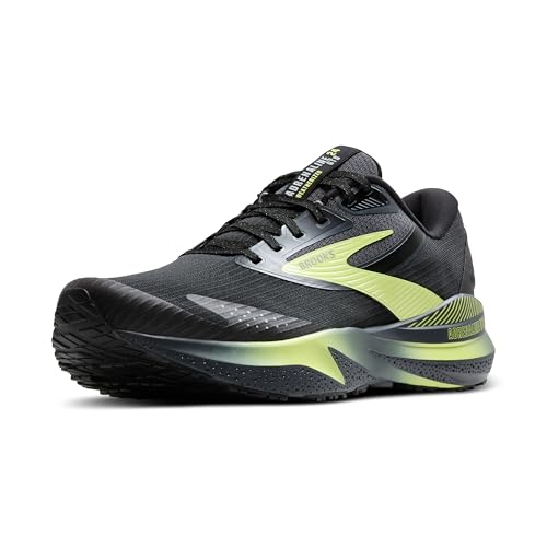 Men's Supportive Running Shoe - Brooks Adrenaline GTS 24 - Black/Ebony/New Yellow