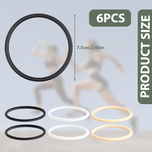 6 Pack Silicone Patellar Tendon Knee Support Straps for Sport Pain Relief