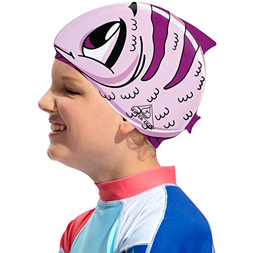 Kids Swimming Critter Cap - Purple Fish
