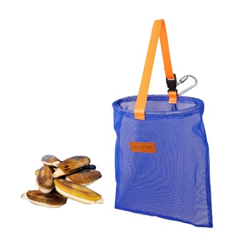 LUPUSH Heavy-Duty Clam Bag with Carabiner - Coastal Clamming & Surf Fishing Accessory, Variation 1