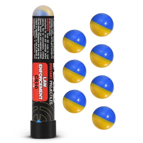 Duke LE CS10 Irritant Projectiles-Non Lethal Gun, 68 Caliber Pepper Balls for Self Defense, Non Lethal Self Defense Weapons, Compatible w/Pepper Ball Launchers for Home & Personal Protection- 7 Count