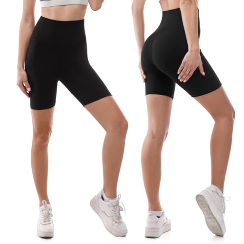 High Waisted Biker Shorts for Women - Buttery Soft Tummy Control