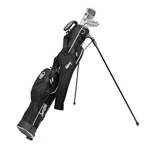 Lightweight Sunday Golf Bag with Stand - Black