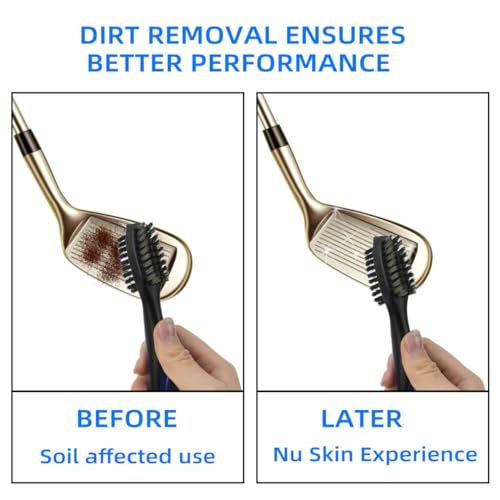 Retractable Golf Club Cleaning Brush with Carabiner - 3-in-1 Tool