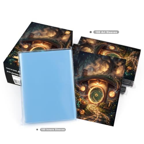 Katomula 100 MTG Card Sleeves with Inner Sleeves - Textured Back, Standard Size, Double Protection