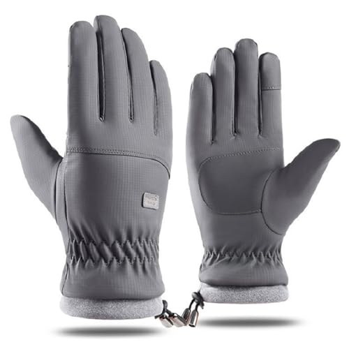 Winter Touchscreen Gloves for Men - Thermal, Water-Repellent, Medium/Dark Grey